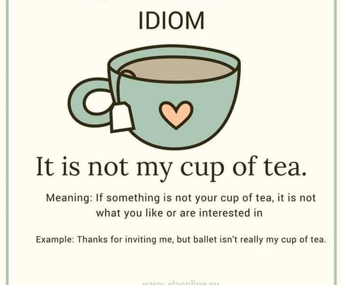 Idiom: It is not my cup of tea