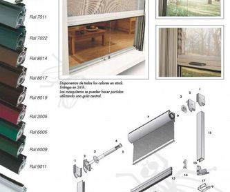 Mosquitera enrollable lateral horizontal 2 hojas: Catálogo de Carpintería aluminio Vicar
