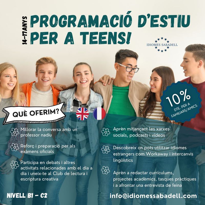 Casal de verano: Cursos de Idiomes Sabadell