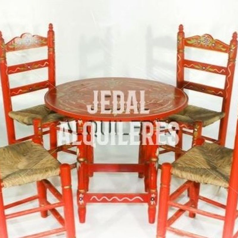 Conjunto de mesas y sillas sevillanas: Catálogo de Jedal Alquileres