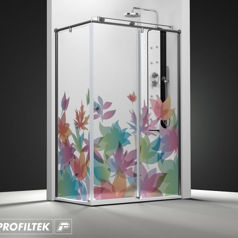 Mampara de baño Profiltek serie Steel modelo ST-201 Light decoración fashion