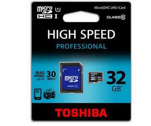 Toshiba Micro SDHC 32GB Clase 10 + Adaptador SD