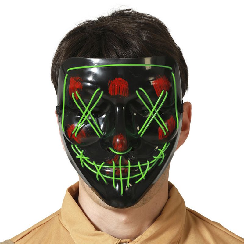 Máscara Halloween luz verde