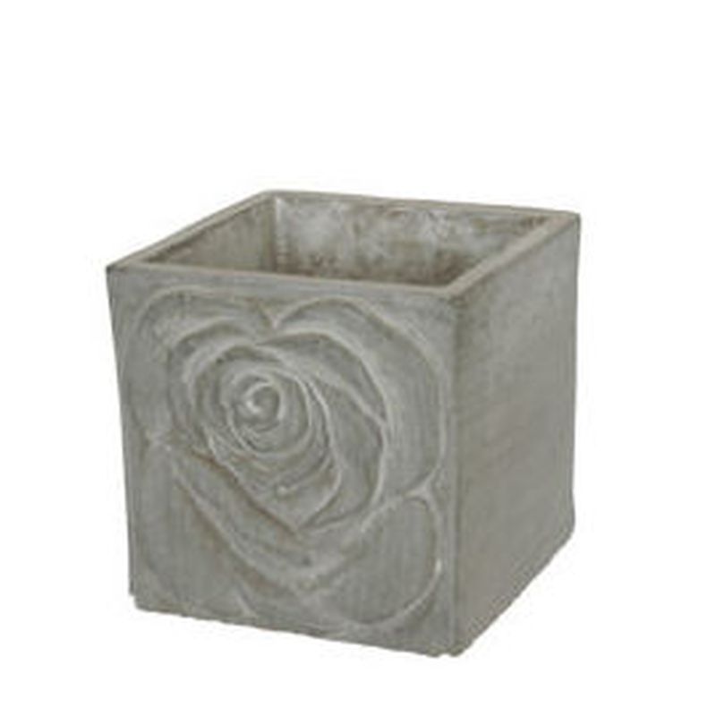Macetero de cemento cuadrado (12 H.8,5 cm.) COLOR: Gris PRECIO: 2,50 €