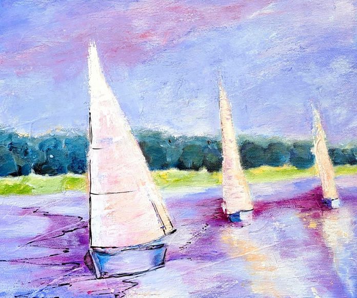 Veleros.oleo/tela. 30x30cm. 225€