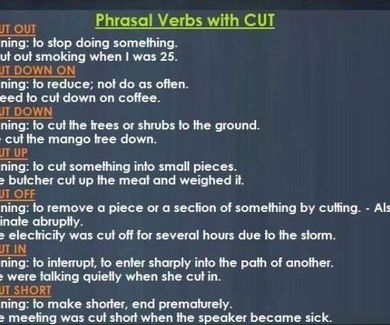 Phrasal verbs: Cut