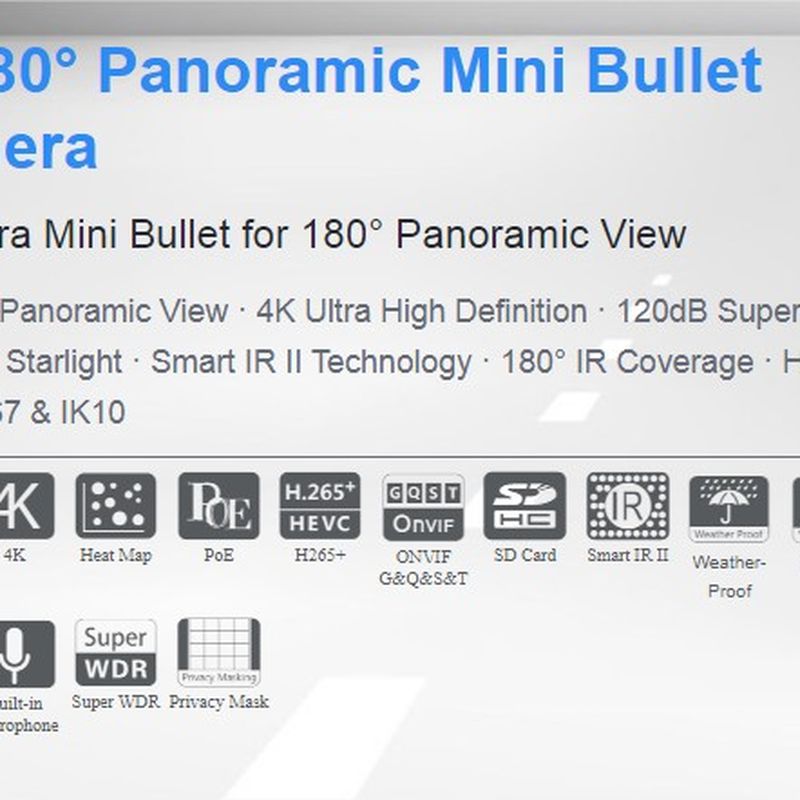 Milesght 180° Panoramic Mini Bullet Camera: Productos y servicios de Easysat Comunicaciones