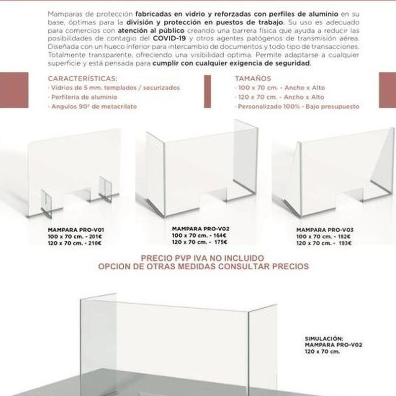 Mamparas de protección de vidrio para atención al publico : Servicios de Cristalería Fernando