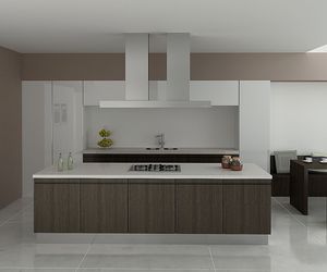 Muebles de cocina en madera estilo moderno modelo Nieves nogal