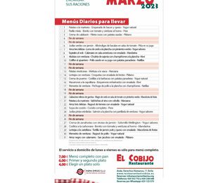 Menú Marzo