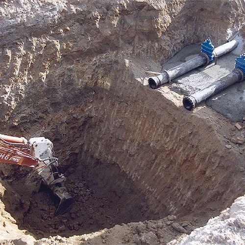 Excavación con retro excavadora