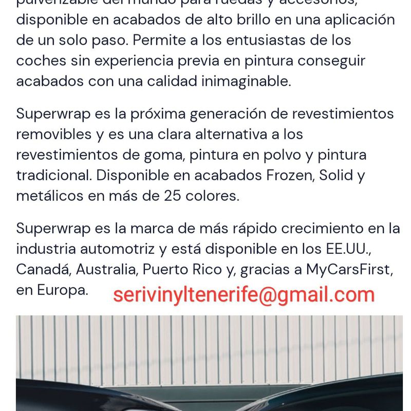 Superwrap vinilo liquido: Servicios y productos de Serivinyl Tenerife