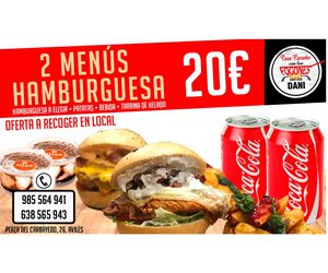 2 menús hamburguesa 20€