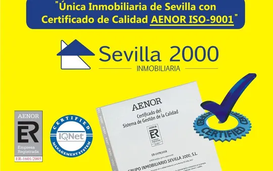 Unica Inmobiliaria de Sevilla con el Certificado de Calidad AENOR ISO 9001