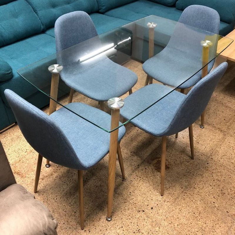 Mesa cristal y 4 sillas en color azul: Productos de Remar Castellón