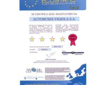 Calificación de cuatro estrellas en el programa Ecostars-Euskadi