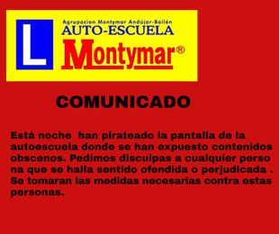 Comunicado: Piratean la pantalla de la Autoescuela Montymar