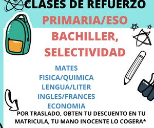 CLASES DE APOYO, PRIMARIA, ESO Y BACHILLER