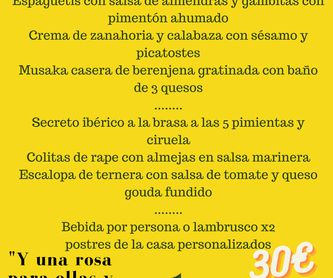 Menús para grupos.: Carta y menús de Restaurant Moll Vell