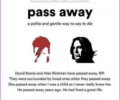Verbs: pass away