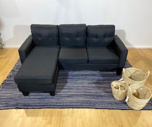 Sofá chaise longue negro