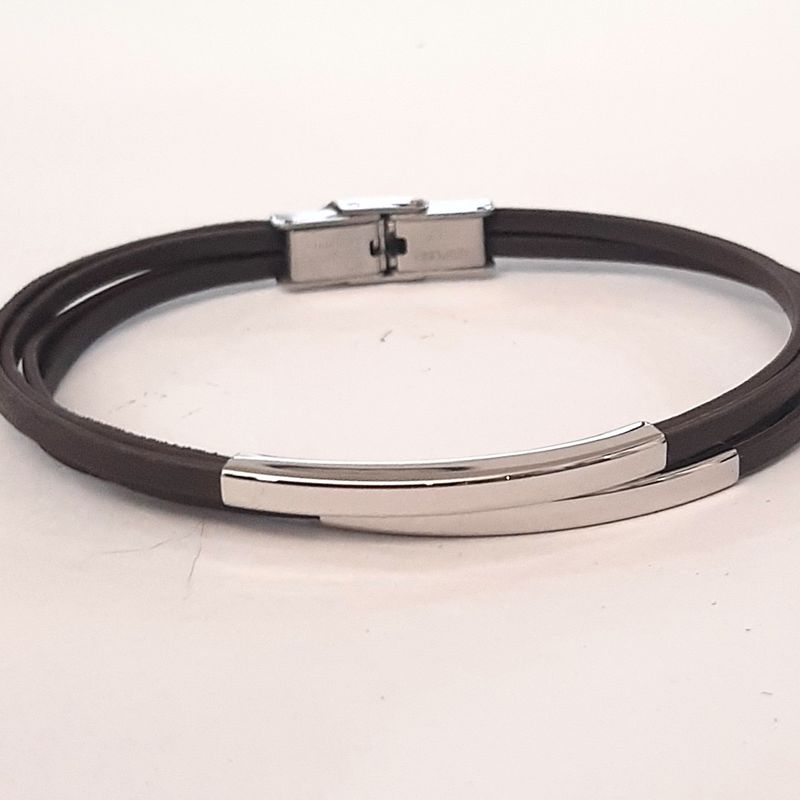 Pulsera cuero y acero: Catálogo de Joyería Izquierdo