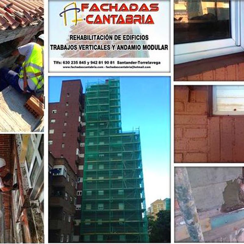 Rehabilitación de edificios en Cantabria. trabajos verticales y andamio modular.