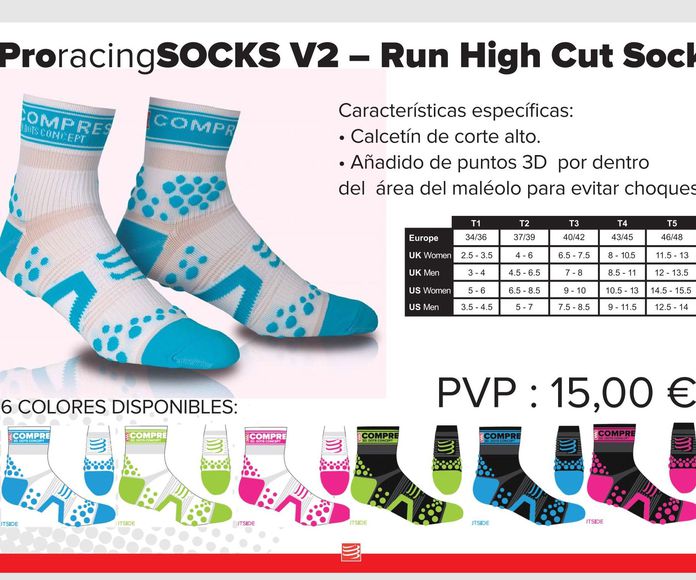 Calcetín tecnico pro racing socks v2 - run High Cut Sock: TIENDA ONLINE de Ortopedia La Fama