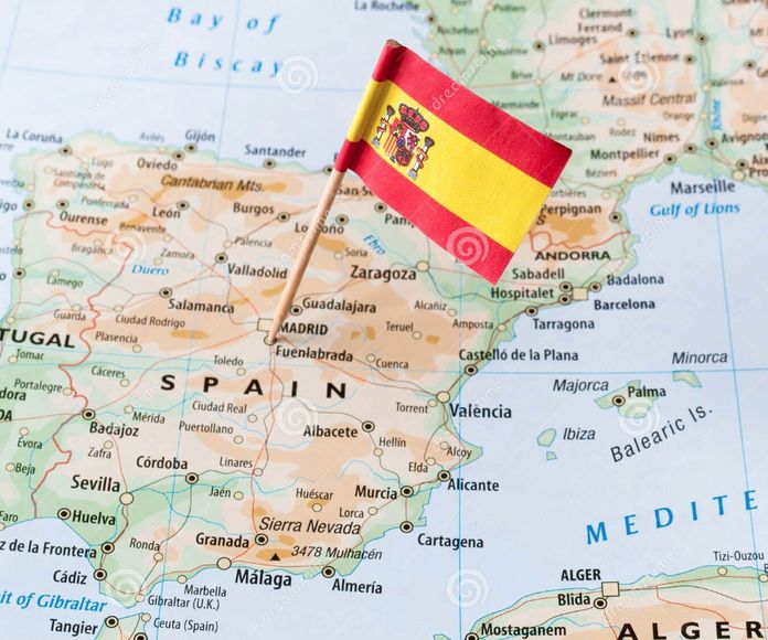 Mapa España con bandera