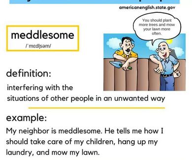 Adjectives to describe people: Meddlesome