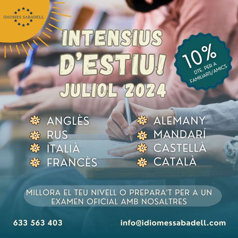 Casal de verano: Cursos de Idiomes Sabadell