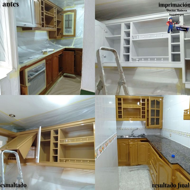 Fotos de esmaltado de muebles de cocina:  de Doctor Bañera Reparación y Esmaltado