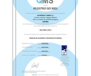 Certificado ISO QMS 9001