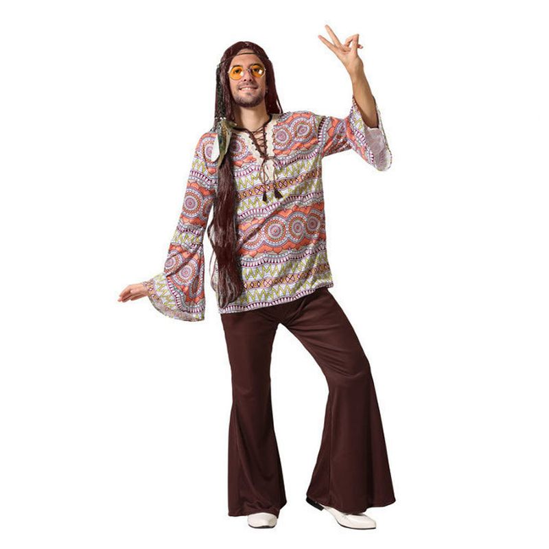 Disfraz hippie marrón hombre