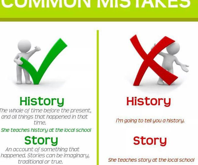 Common mistakes: story vs history }}