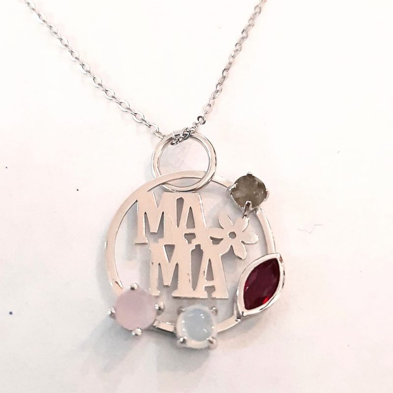 Colgante en plata de ley  calado y circonitas de colores: Catálogo de Joyería Izquierdo