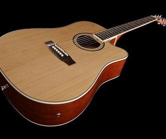 Guitarra electroacústica económica Harley Benton D-120CE Zurda : Productos de Decibelios Lanzarote