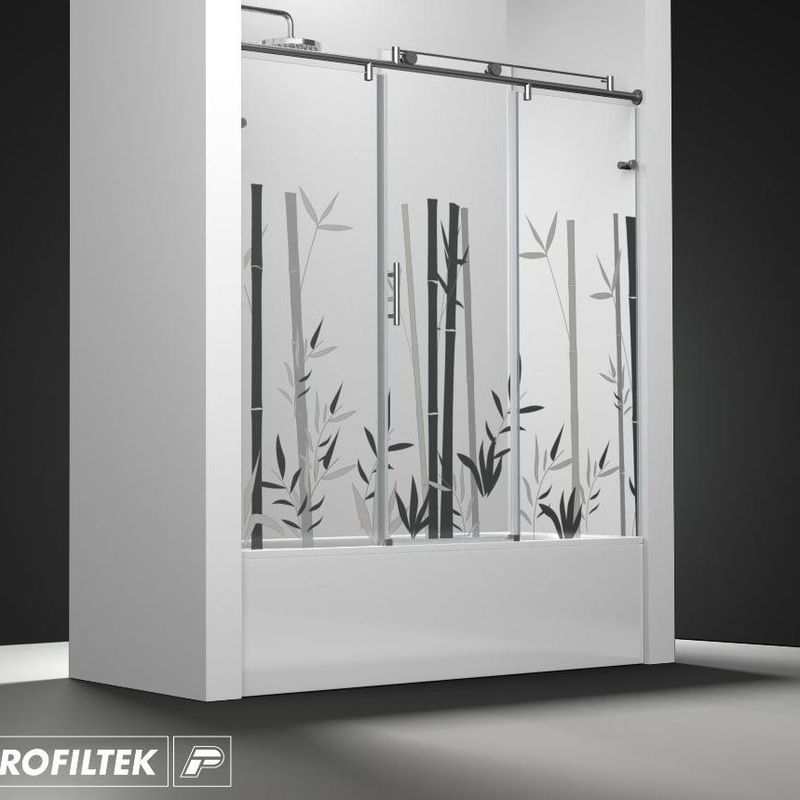 Mampara de baño Profiltek serie Steel mod. ST-111 classic decoración natural