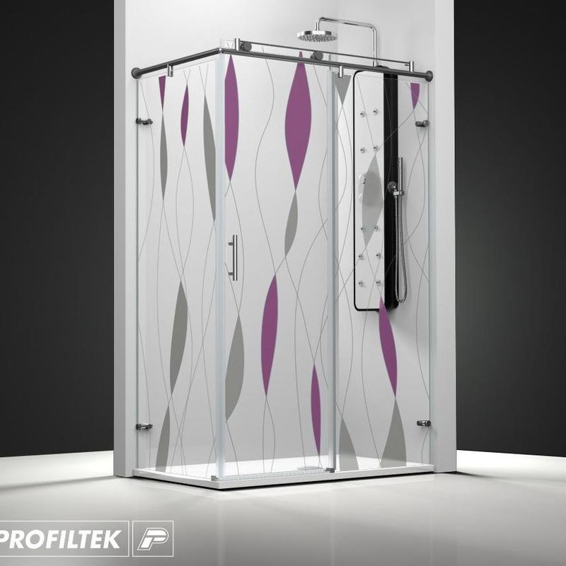 Mampara de baño Profiltek corredera serie Steel modelo ST-201 Classic decoración fashion