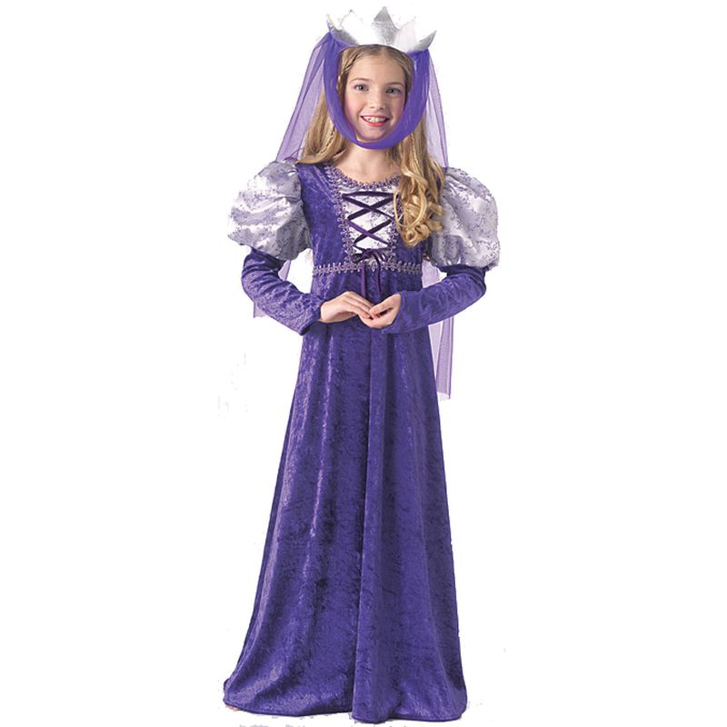 Disfraz reina medieval morado infantil