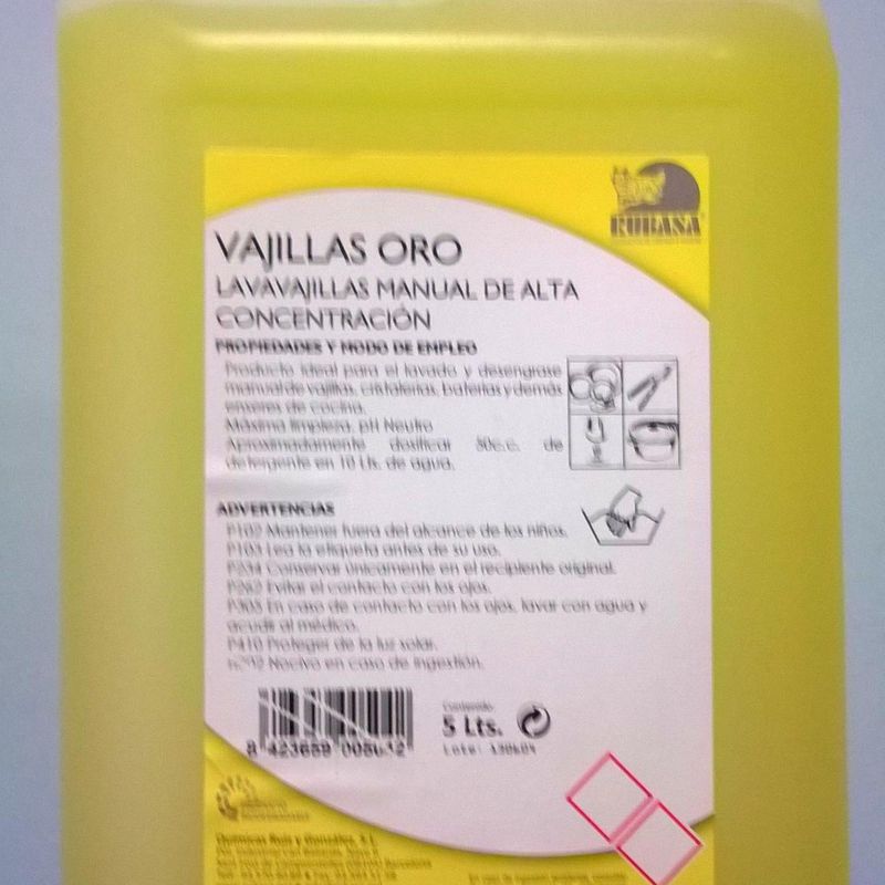 Lavavajillas Concentrado a mano ORO 5L. : SERVICIOS  Y PRODUCTOS de Neteges Louzado, S.L.