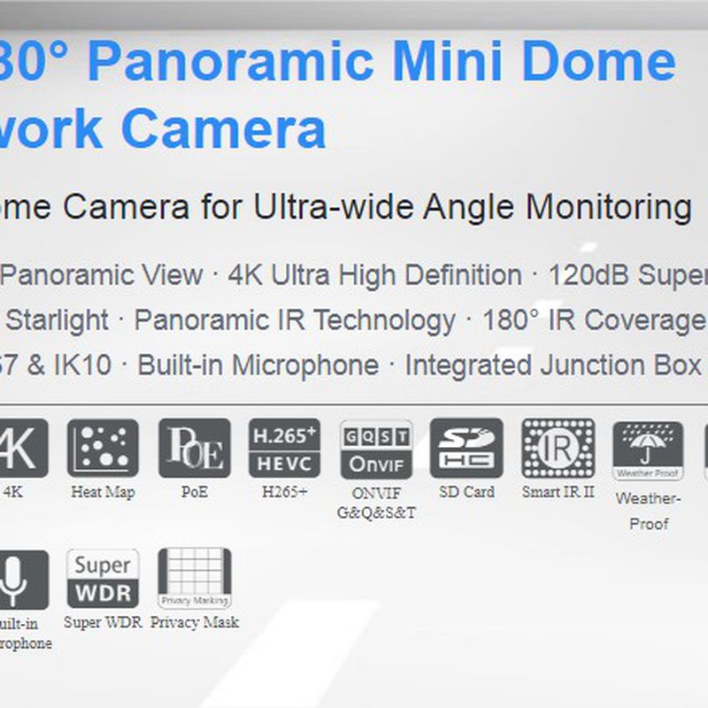 Milesight 180° Panoramic Mini Dome Network Camera: Productos y servicios de Easysat Comunicaciones
