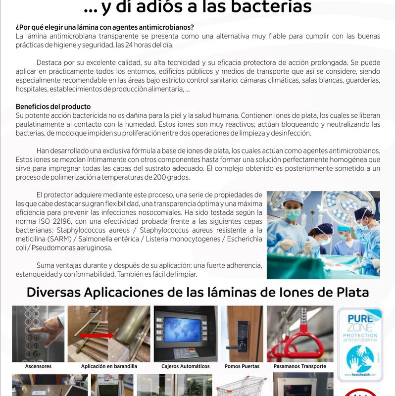 Lámina protección antimicrobiana: Catálogo de Jesús Carrasco e Hijo