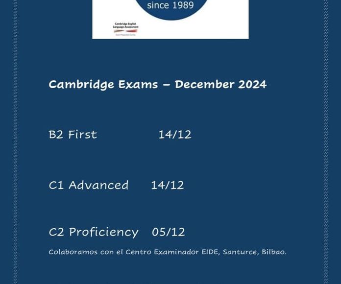 Exámenes Cambridge Diciembre