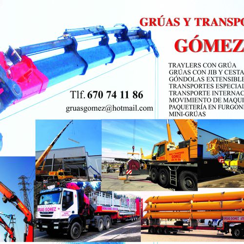 Grúas para obras en Guadalajara| Grúas y Transportes Gómez, S.L.