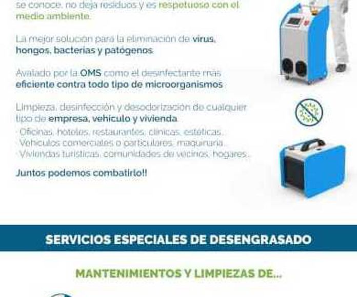 Nuevo servicio: Sistema de Desinfección por Ozono empresas y particulares.