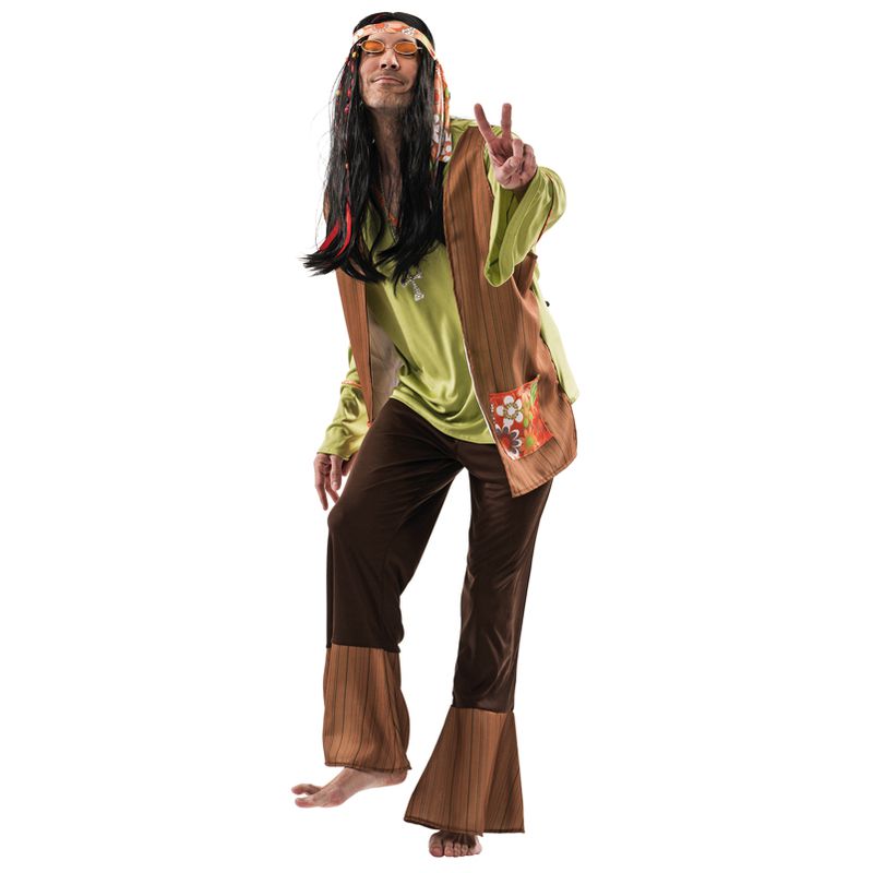 Disfraz hippie verde hombre