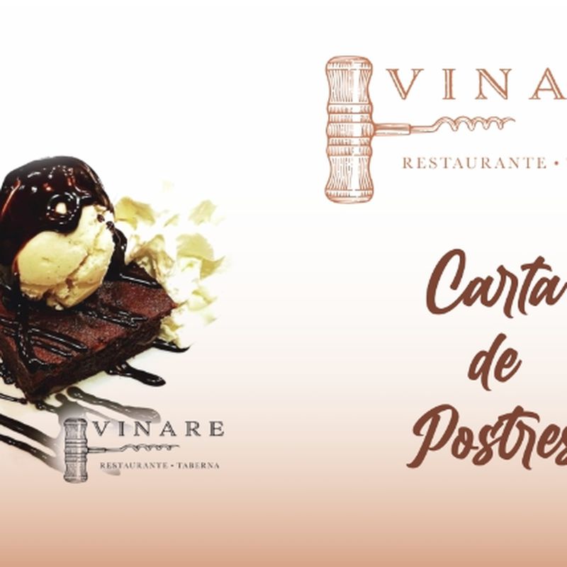 Nuestro momento más dulce: Nuestra carta de Restaurante Taberna Vinare