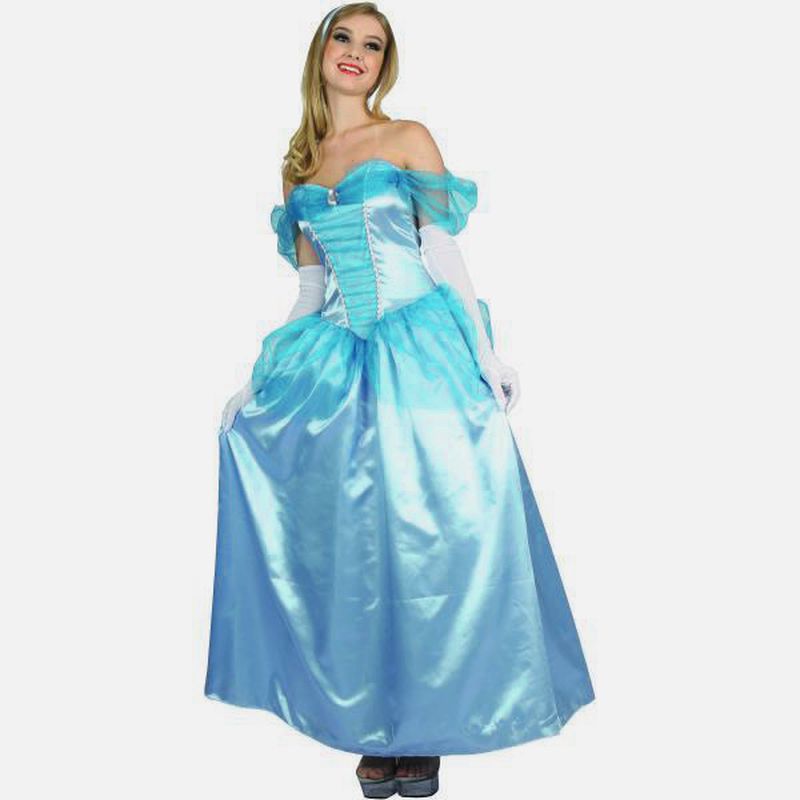 Disfraz princesa azul lujo adulto