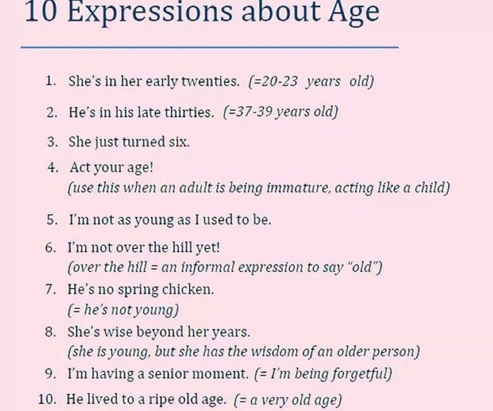 Expressions about age